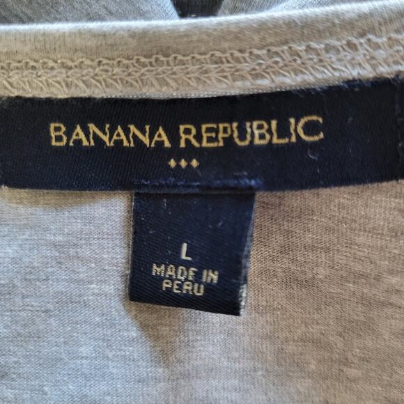 Banana Republic Factory Sleeveless Top Large Gray Embellished Boho Vneck - Picture 5 of 7